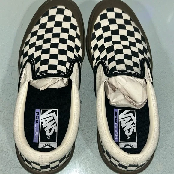 Vans Checkerboard BMX Slip-On Shoe - Black/Dark Gum Size 8 - Picture 2 of 6